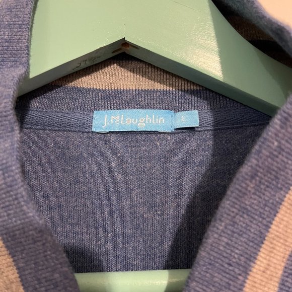 Rock the Zip Front Varsity Cardigan Sweater in Cool Blue from J. McLaughlin - Picture 4 of 8